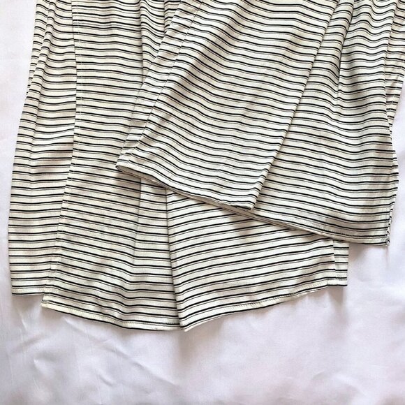 NWT FAITHFULL THE BRAND WHITE BLACK BROWN STRIPED PLEATED WIDE LEG HANDMADE PANT - Picture 8 of 9